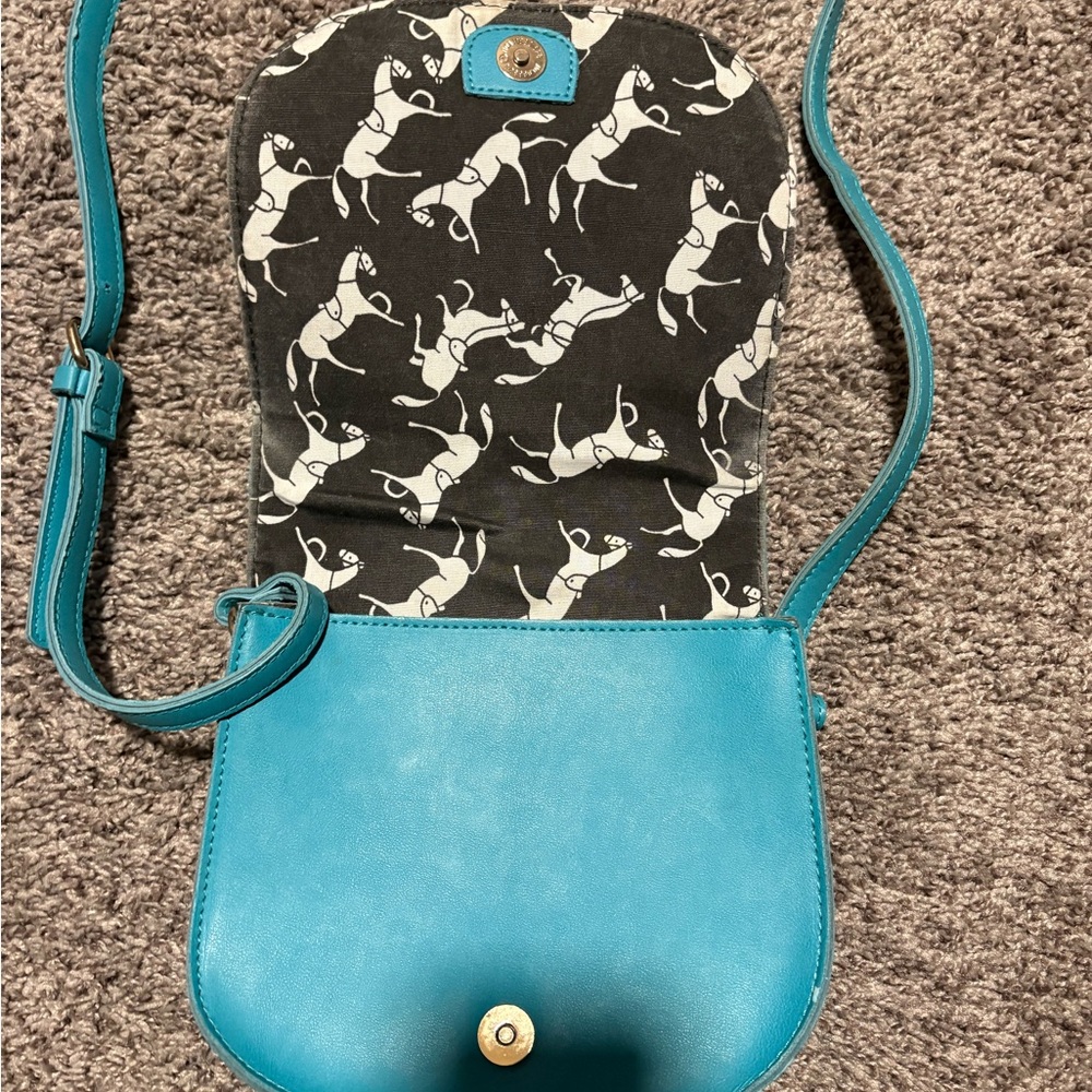 Cooperative Blue Crossbody Bag with Adjustable Strap and Smooth Finish